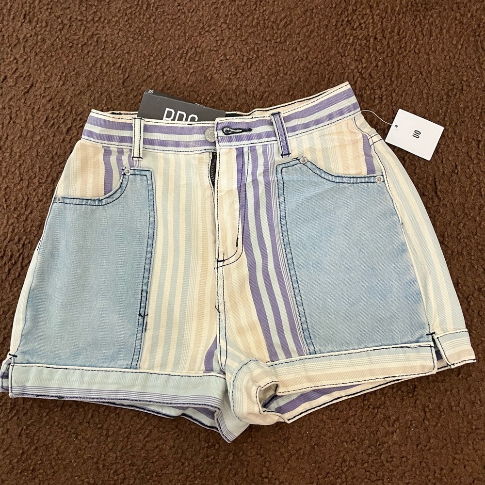 Striped Denim Women's Shorts